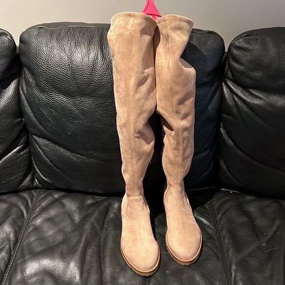 NEW Steve Madden vegan riding boots taupe 7.5 - Picture 2 of 7